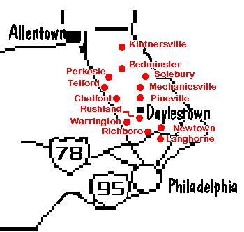 Map of Southeastern Pennsylvania Orchards