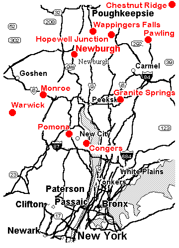 Map of Orchards in Southern New York